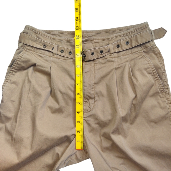 GAP High Rise Pleated Chinos with Belt Women's Size 4 Pleated Front Tan - Picture 8 of 10